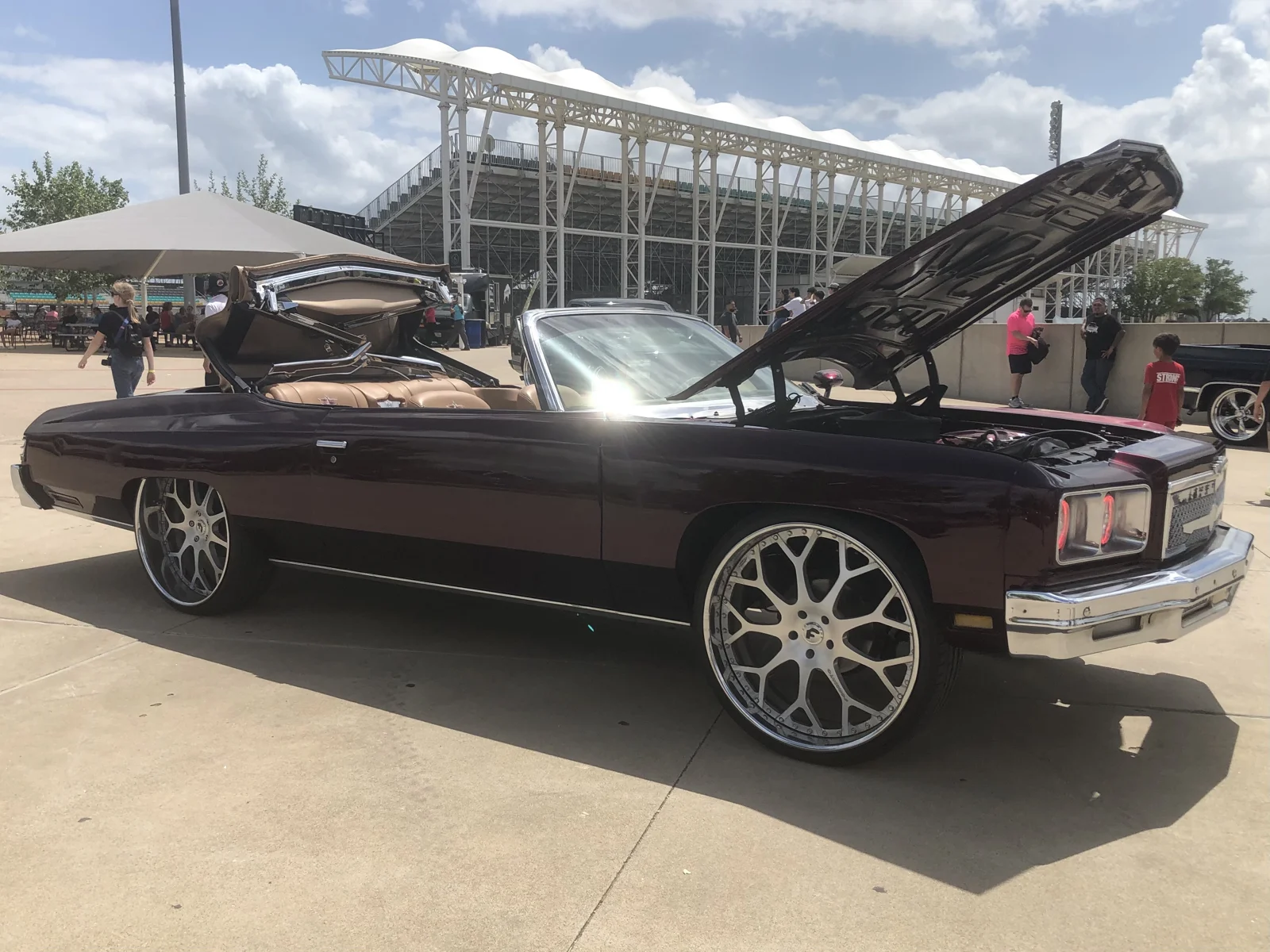 1975 Chevrolet Caprice Classic convertible donk with oversized custom wheels